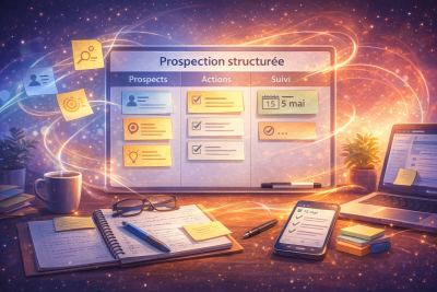 Espace de travail organise pour la prospection commerciale