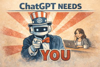 Illustration d'un robot et d'une professionnelle pour symboliser la collaboration humain-IA.