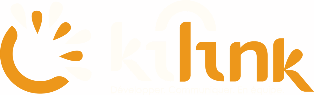 Logo Kilink horizontal blanc et orange